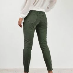 Among The Brave Harper Dark Khaki Knee Dart Denim Jean