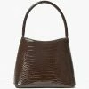 Brie Leon Chloe Espresso Top Handle Croc Bag Accessories