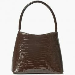 Brie Leon Chloe Espresso Top Handle Croc Bag Accessories