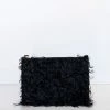 Vash Cleo Black Shearling Small Wristlet Bag