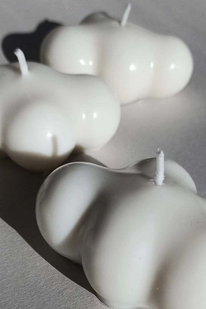 Master + Jack Extra Small Clouds White Candle Unscented H5cm X W7cm Living & Decor