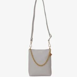 Saben Suit Separates Coco Glacier Leather Bucket Bag With Gold Chain Detail