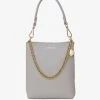 Saben Suit Separates Coco Glacier Leather Bucket Bag With Gold Chain Detail