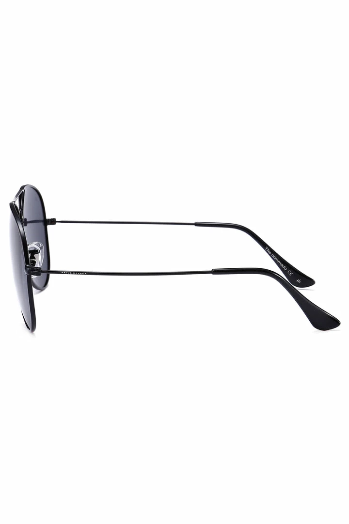 Prive Revaux Commando Aviator Caviar Black Black Lens Sunglasses Accessories
