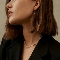 Brie Leon 925 Pera Drop Gold Sleeper Earrings Accessories