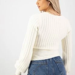 Among The Brave Fashion Honest Ivory Soft Ballerina Cross Over Knit