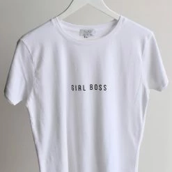 Humble + Heart Fashion Girl Boss White Organic Cotton Tee
