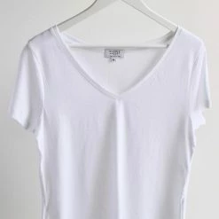 Humble + Heart Respect Relaxed White V Neck Organic Tee Fashion