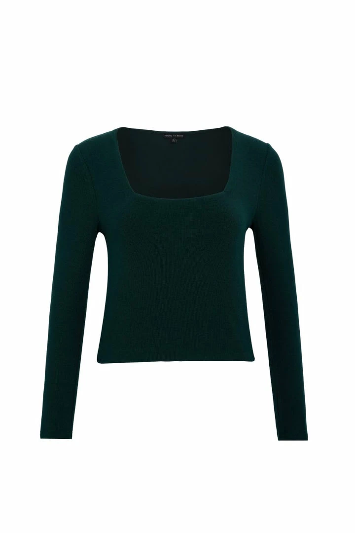 Among The Brave Fashion Dani Forest Square Neck LS Rib Top