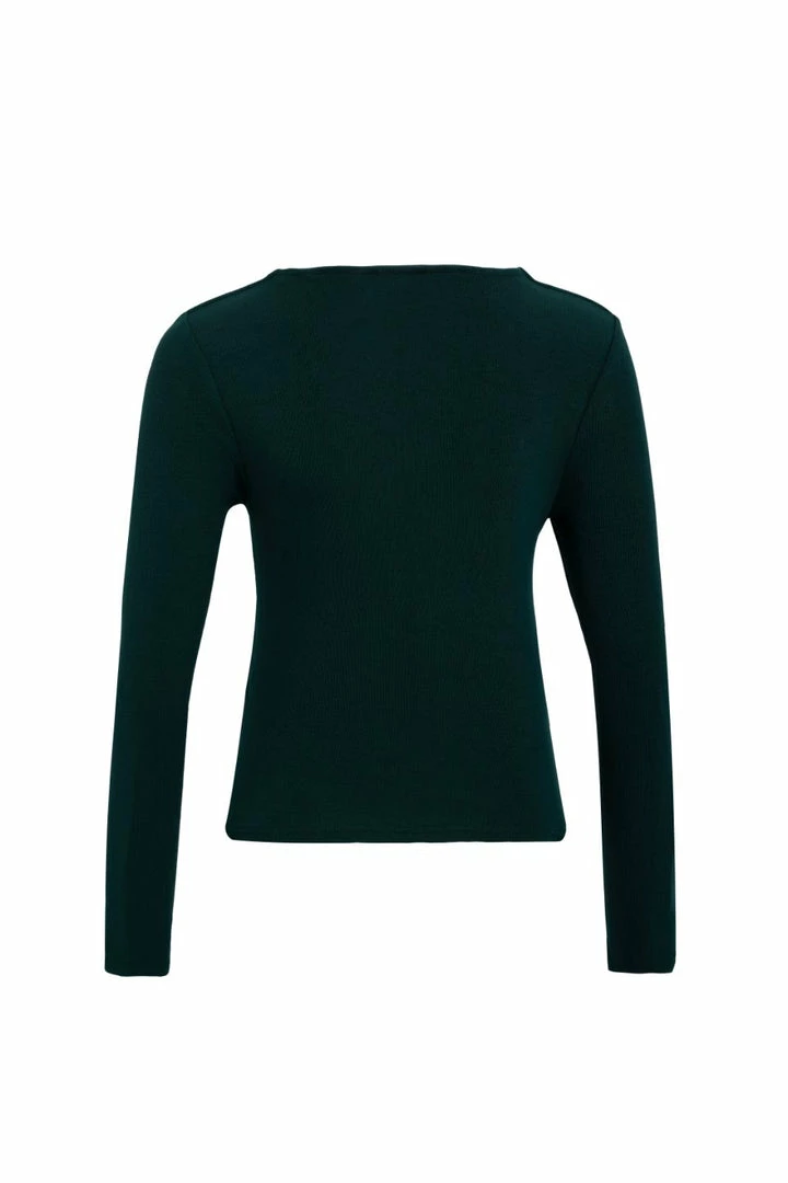 Among The Brave Fashion Dani Forest Square Neck LS Rib Top