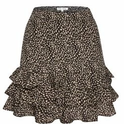 Ivy + Jack Darling Black Mini Leopard Triple Frill Mini Skirt