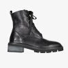 Minx Dazed Black Leather Lace Up Combat Boots Accessories