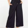 Among The Brave Fashion Time Out Black Wide Leg Stretch Jersey Relaxed Pant