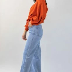 Ivy + Jack Motivation Blood Orange Boxy Balloon Sleeve Knit