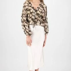 Ivy + Jack Jolie Ivory Gardenia LS Button Down Top Fashion