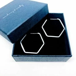 Audrey Loves Ruby Hexagon Stud Earring