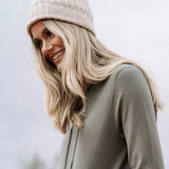 Humidity Lifestyle Loungewear Basics Keely Stone Rib Beanie