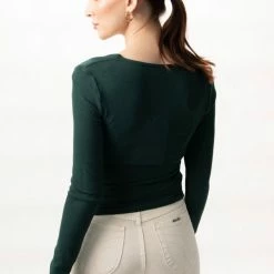 Among The Brave Fashion Dani Forest Square Neck LS Rib Top