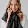 Sophie Accessories Checks Charcoal 100% Recycled Polyester Scarf