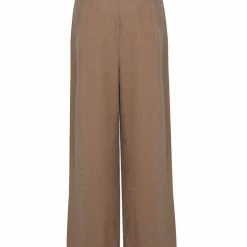 Among The Brave Effortless Caramel Viscose Deep Band Wide Leg Pant