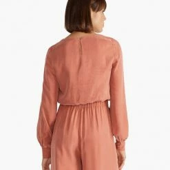 Staple The Label Fashion Elena Crop Terracotta LS Top