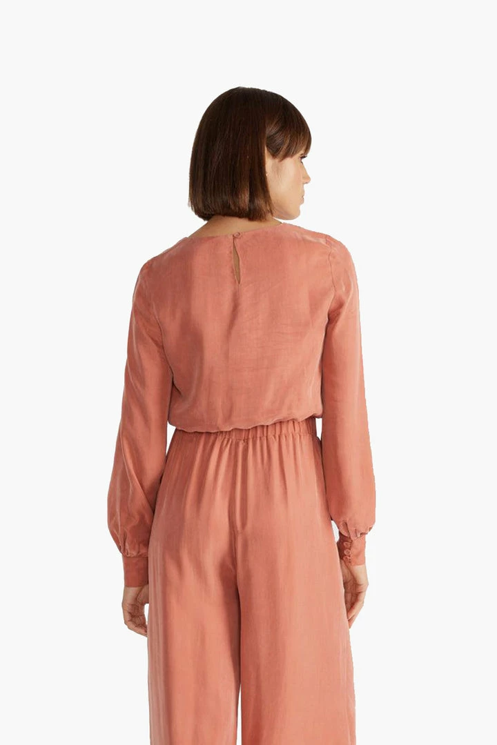 Staple The Label Fashion Elena Crop Terracotta LS Top