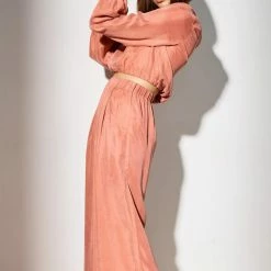 Staple The Label Fashion Elena Crop Terracotta LS Top