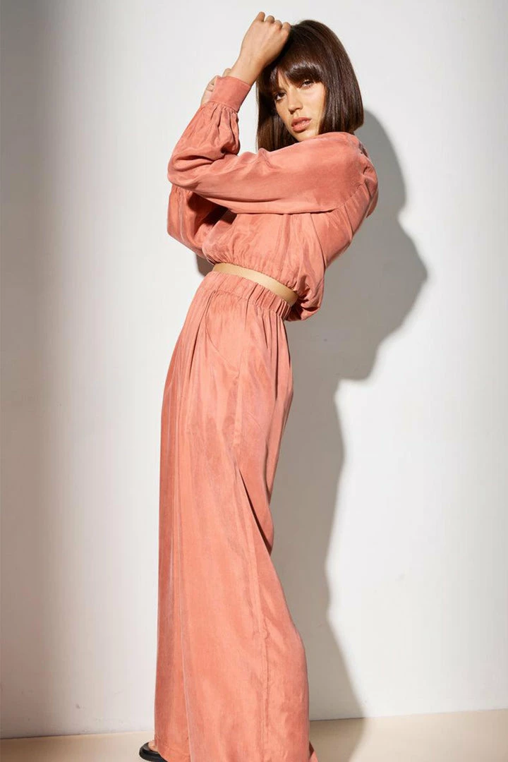 Staple The Label Fashion Elena Crop Terracotta LS Top