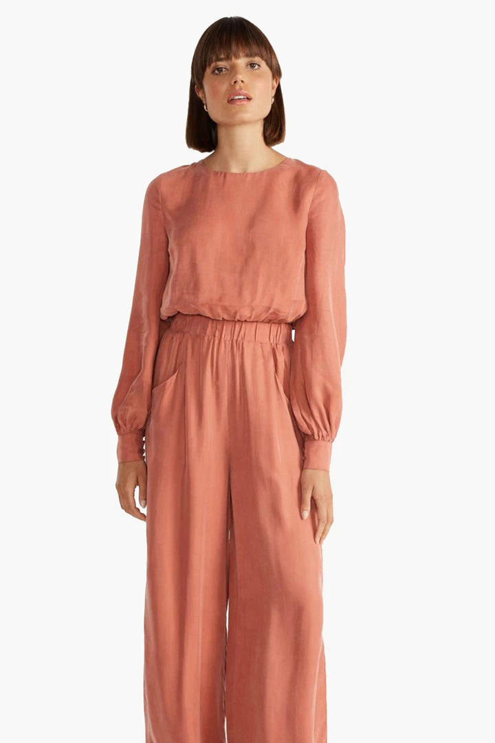 Staple The Label Fashion Elena Crop Terracotta LS Top