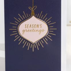 Elm Paper Home & Beauty Seasons Greetings Navy Christmas Card