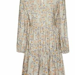 Ivy + Jack Elsa Pistachio Floral LS V Neck Smock Dress Fashion