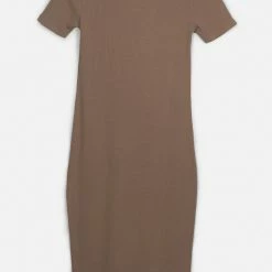 Among The Brave Enchanting Square Neck SS Mushroom Rib Midi Dress Fashion