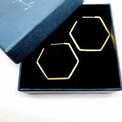 Audrey Loves Ruby Hexagon Stud Earring