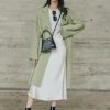 Birds Of A Feather Fashion Celine Pistachio 100% Merino Wool Longline Coat