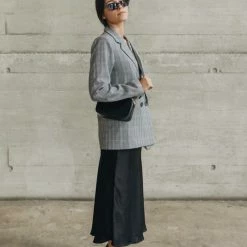 Ivy + Jack Fashion Mason Light Grey Check Boyfriend Blazer