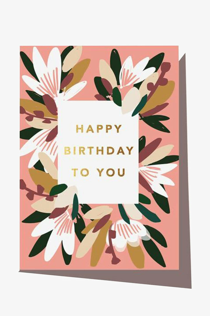 Elm Paper Home & Beauty Flower Peach Birthday Greeting Card