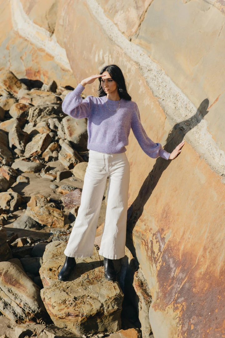 Among The Brave Zesty Lilac Mohair Blend Balloon Sleeve Knit