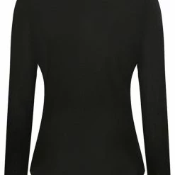 Ivy + Jack Faith Black Mesh LS Crew Top