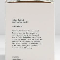 Father Rabbit Gardenia Soy Scented Candle Home Fragrance