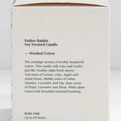 Father Rabbit Washed Cotton Scented Candle Home Fragrance