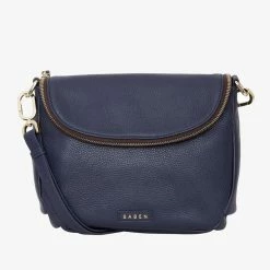 Saben Fifi Navy Leather Shoulder Bag Accessories