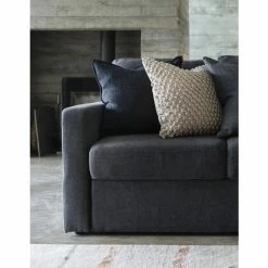 Mulberi Flaxmill Linen Cushion With Feather Inner Black 50x50cm Cushion, Throws & Linen