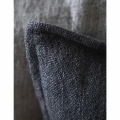 Mulberi Flaxmill Linen Cushion With Feather Inner Black 50x50cm Cushion, Throws & Linen