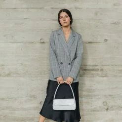 Ivy + Jack Fashion Mason Light Grey Check Boyfriend Blazer