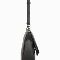 Federation For Keeps Black Crossbody Bag With Zipped Flat Gunmetal Hardware Accessories