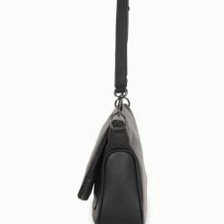 Federation For Keeps Black Crossbody Bag With Zipped Flat Gunmetal Hardware Accessories