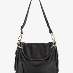 Saben Accessories Frankie Fold Over Black Shoulder Bag