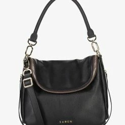 Saben Accessories Frankie Fold Over Black Shoulder Bag