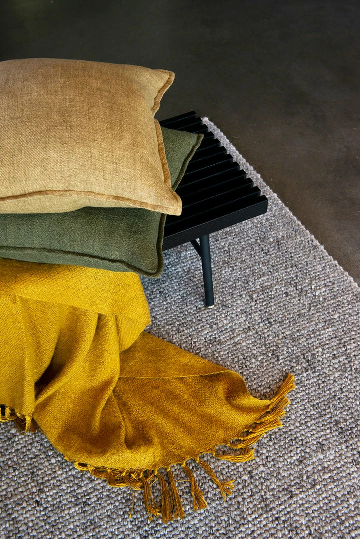 Mulberi Flaxmill Linen Winter Moss Cushion 50x50cm