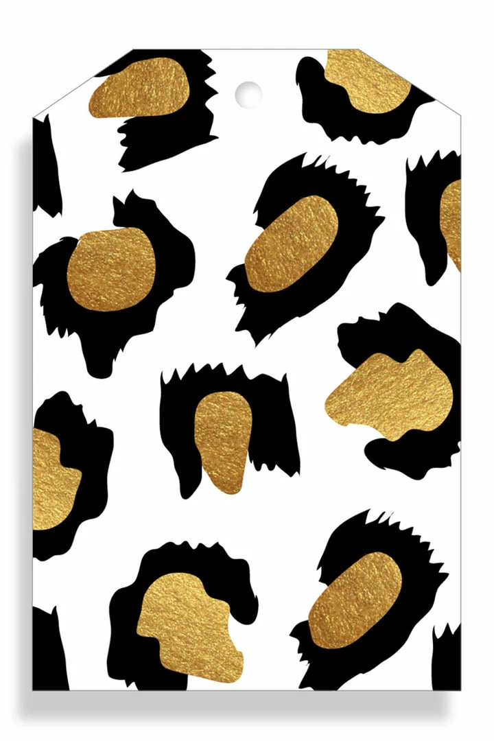 Elm Paper Leopard Gold Foil Gift Tag